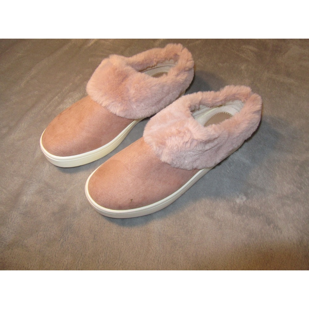Lauren Conrad‎ Gabriellaa Mauve Faux Fur Slip On Platform Sneakers Women 8.5